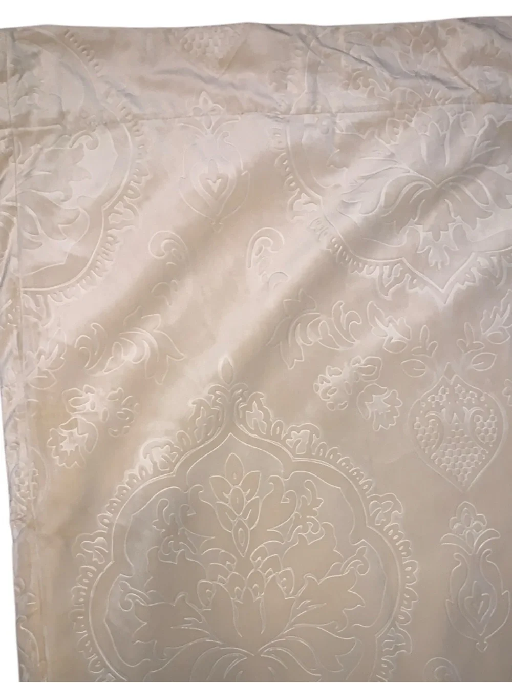 Pier 1 Imports Beige Velour Damask Jacquard Curtain Panel - Cream 3077830
